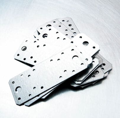 Metal preparations and fixing elements on the scratched metal background